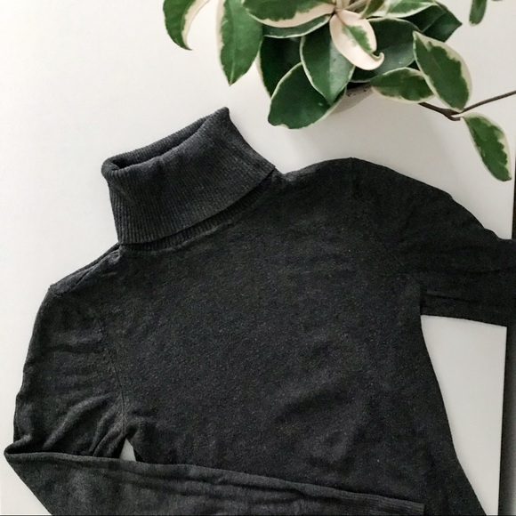 le chateau Sweaters - Viscose Blend Charcoal Grey Turtleneck